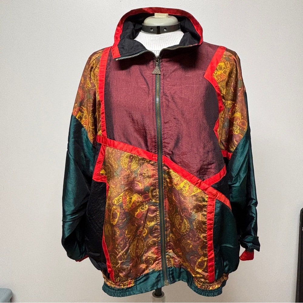 Colorful Patchwork Zip-Up Jacket Windbreaker Plus… - image 8